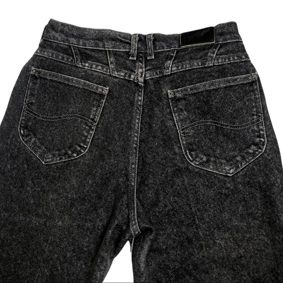 Vintage Lee Tapered High Rise Mom Jeans Black Wash Sz 12 Petite - Picture 5 of 14